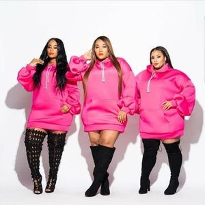Pink hoodie dress